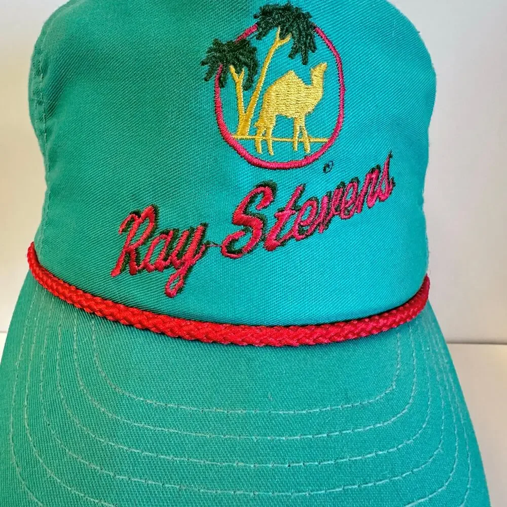 Ray Steven's Vintage 80s 90s turquoise snap back trucker hat‎ one size